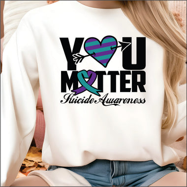 You Matter Heart Suicide Awareness DTF Transfer