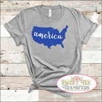 Blue Glitter America Full Color Digital Heat Transfer