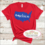 Blue Glitter America Full Color Digital Heat Transfer