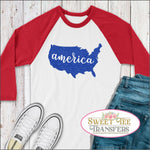 Blue Glitter America Full Color Digital Heat Transfer