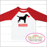 Personalized Black Dog Valentine Digital Heat Transfer