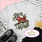 Merry Christmas Reindeer Leopard DTF Heat Transfer