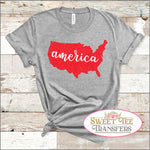 Red Glitter America Full Color Digital Heat Transfer