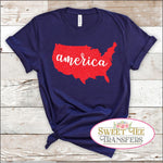 Red Glitter America Full Color Digital Heat Transfer