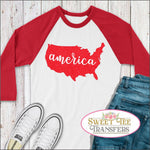 Red Glitter America Full Color Digital Heat Transfer