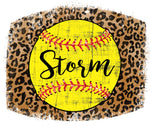 Youth Softball Leopard w/ Team Name Digital Heat Transfer